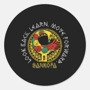 Adesivo Redondo Mês da História Negra Sankofa Adinkra Gana 
