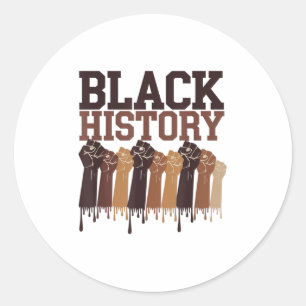 Adesivo Redondo Mês da História Negra Símbolo das Mãos Afro Motiva