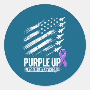 Adesivo Redondo Mês das crianças militares Purple up