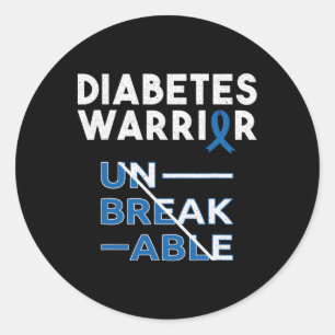Adesivo Redondo Mês de Consciência da Diabetes Guerreira