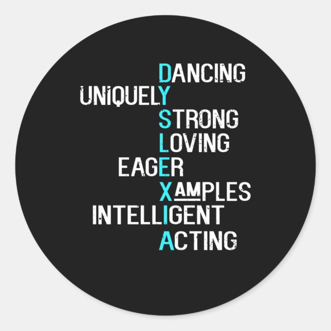 Adesivo Redondo Mês de Consciência da Dislexia, outubro (Frente)