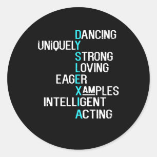 Adesivo Redondo Mês de Consciência da Dislexia, outubro