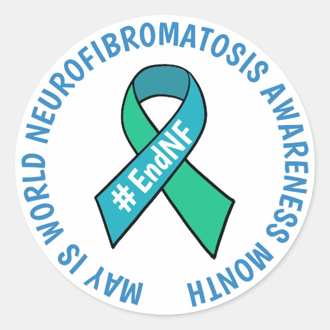 Adesivo Redondo Mês de Consciência da Neurofibromatose Mundial (Frente)