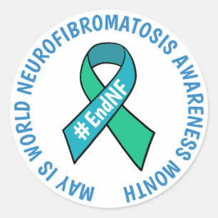 Adesivo Redondo Mês de Consciência da Neurofibromatose Mundial