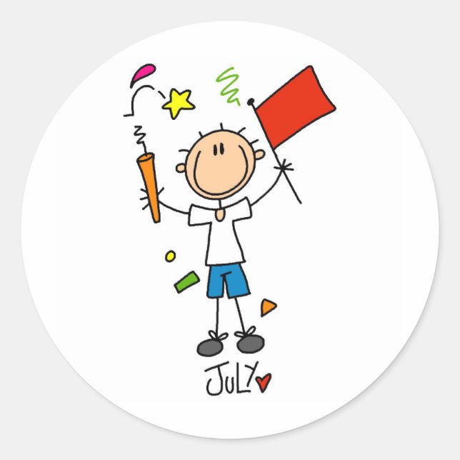 Adesivo Redondo Mês de julho (Frente)