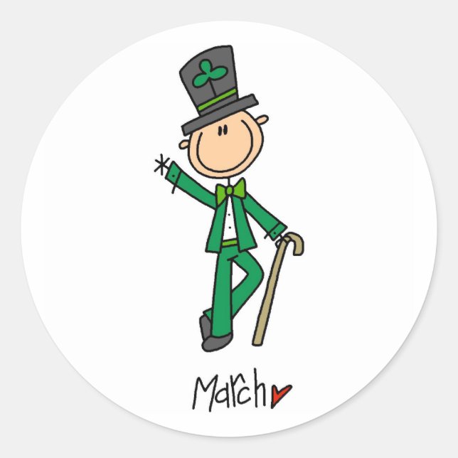 Adesivo Redondo Mês de março (Frente)