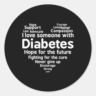 Adesivo Redondo Mês de Suporte à Consciência da Diabetes