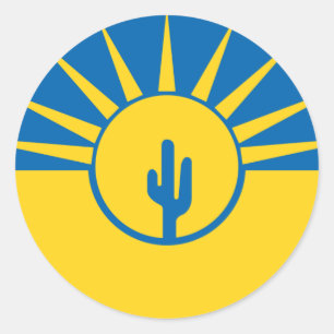 Adesivo Redondo Mesa, arizona, bandeira dos Estados Unidos