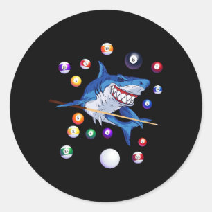 Adesivo Redondo Mesa do Billiard Shark Billiard Player