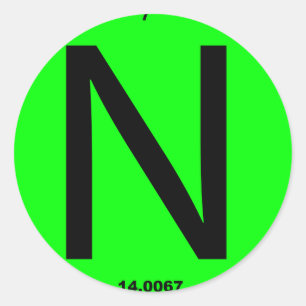 Adesivo Redondo Mesa periódica Carta N