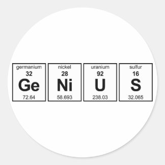 Adesivo Redondo Mesa periódica GeNiUS