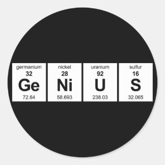 Adesivo Redondo Mesa periódica GeNiUS