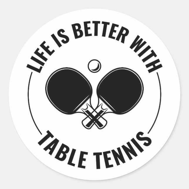 Adesivo Redondo Mesa tênis de Ping pong asas Players (Frente)