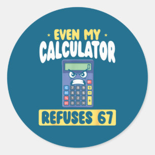 Adesivo Redondo Mesmo Calculadora Recusa 67 Matemática
