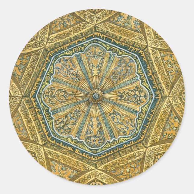 Adesivo Redondo Mesquita da Espanha de Córdova. Mihrab cupola (Frente)
