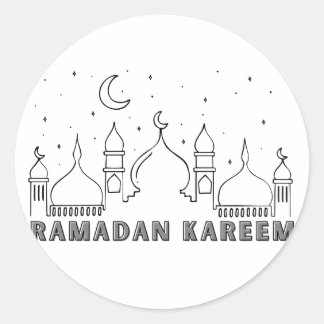 Adesivo Redondo Mesquita negra Ramadan Kareem