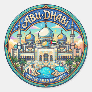 Adesivo Redondo Mesquita Sheikh Zayed Emirados Árabes Unidos