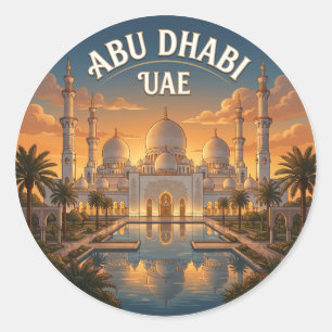 Adesivo Redondo Mesquita Sheikh Zayed Grande Emirados Árabes Unido