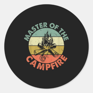 Adesivo Redondo Mestre Da Camisa De Campos De Pai De Campfire D