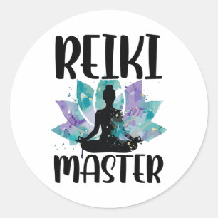 Adesivo Redondo Mestre de Reiki Yoga Chakra Pilates Cura Espiritua