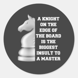 Adesivo Redondo Mestre de Sabedoria de Estratégia de Xadrez do Cav