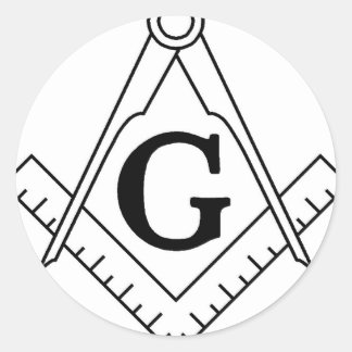 Adesivo Redondo Mestre Mason Square e Compass