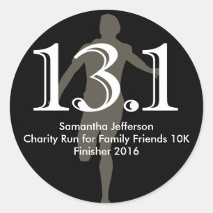 Adesivo Redondo Mestre Personalizado 13.1 Meia Maratona