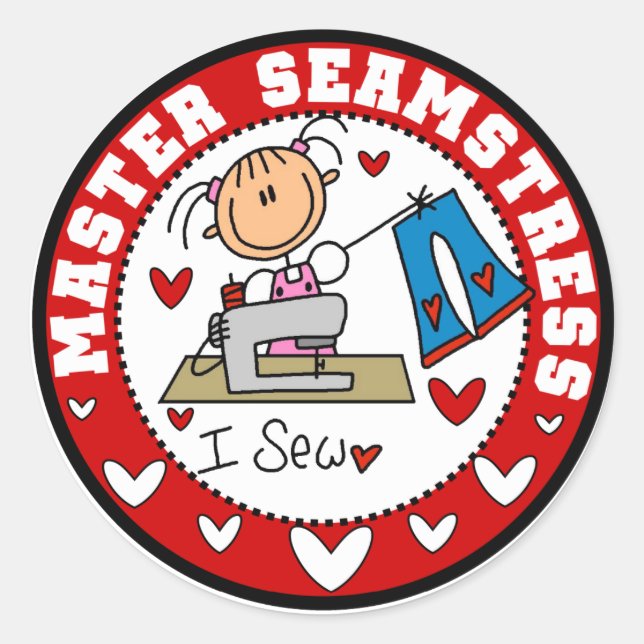 Adesivo Redondo Mestre Seamstress (Frente)