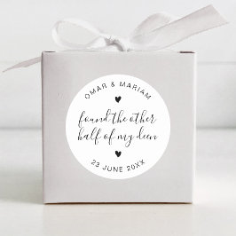 Adesivo Redondo Metade da minha citação elegante com texto preto