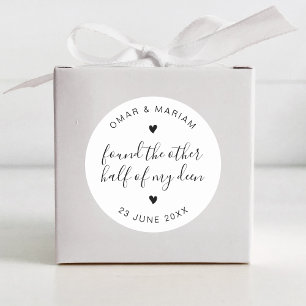 Adesivo Redondo Metade da minha fé Citação Elegante com Texto Pret