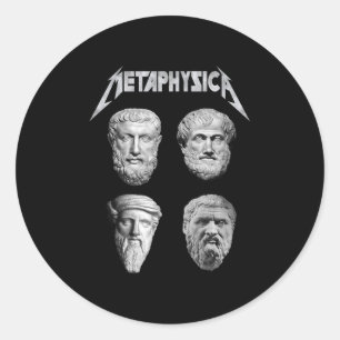 Adesivo Redondo Metafísica Sócrates Plato Aristóteles Filósofo M