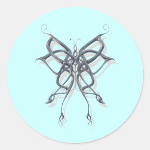 Adesivo Redondo Metal celta da borboleta