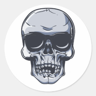 Adesivo Redondo Metal crânio caveira metal skull