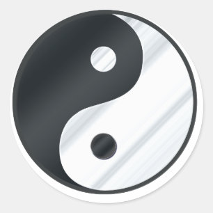 Adesivo Redondo Metal de Yin Yang