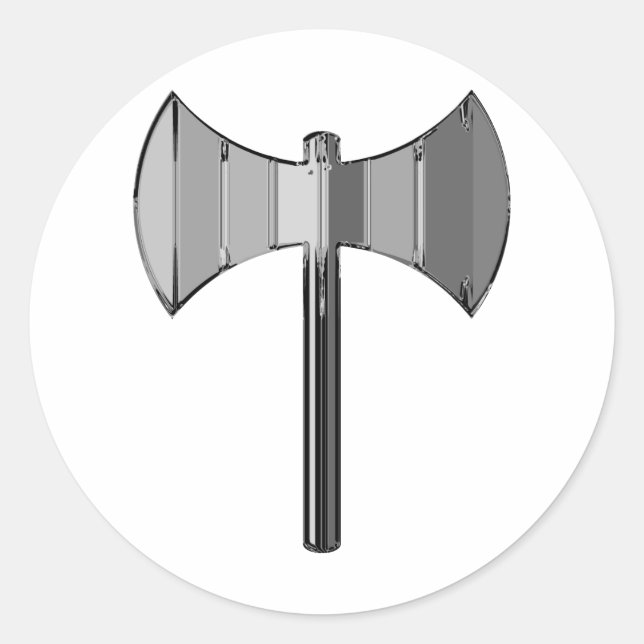 Adesivo Redondo Metal Labrys (Frente)