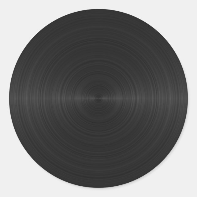 Adesivo Redondo Metal preto escovado (Frente)