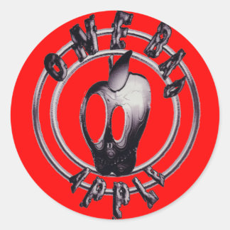 Adesivo Redondo Metallicappleskull_trans - Personalizado