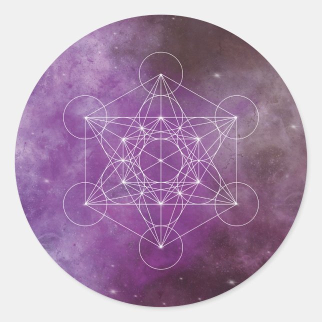 Adesivo Redondo Metatron, chakra,zen,geométrico sagrado, anjo (Frente)