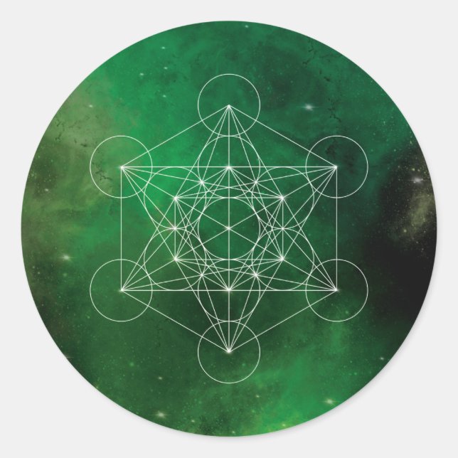 Adesivo Redondo Metatron, chakra,zen,geométrico sagrado, anjo (Frente)