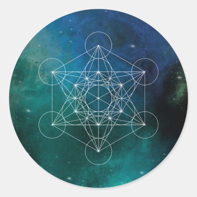 Adesivo Redondo Metatron, chakra,zen,geométrico sagrado, anjo, esp (Frente)