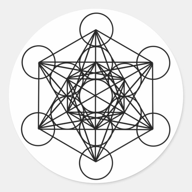 Adesivo Redondo Metatron Cube (Frente)