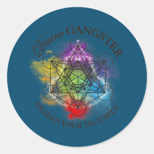 Adesivo Redondo Metatron Cube divide gangster ioga espiritual