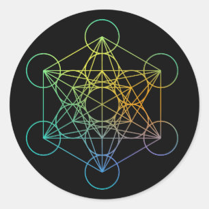 Adesivo Redondo Metatron Cube Geometria Sagrada