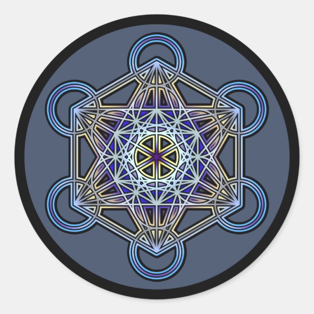 Adesivo Redondo metatron-cube-mandala-3 (Frente)