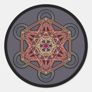 Adesivo Redondo metatron-cube-mandala-4