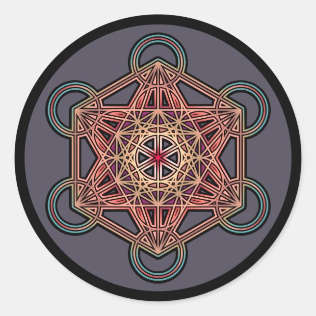 Adesivo Redondo metatron-cube-mandala-4 (Frente)