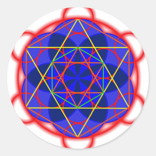 Adesivo Redondo Metatron RedBlue