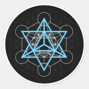 Adesivo Redondo Metatrons dice - Merkaba
