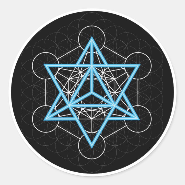 Adesivo Redondo Metatrons dice - Merkaba (Frente)
