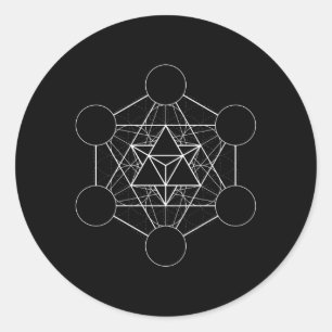 Adesivo Redondo Metatrons Merkaba Geometria Sagrada